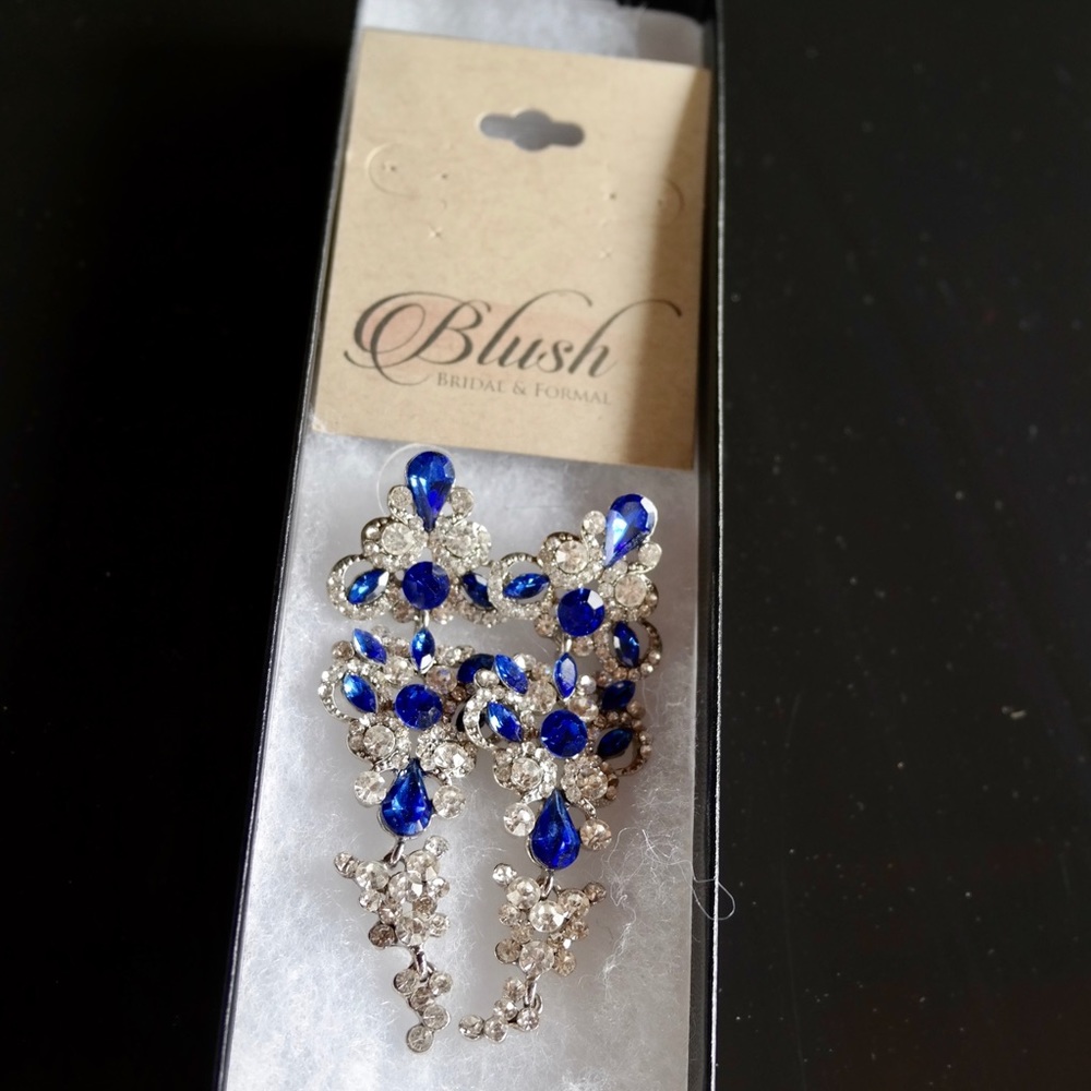 Blush Boutique Royal Blue Crystal Earrings